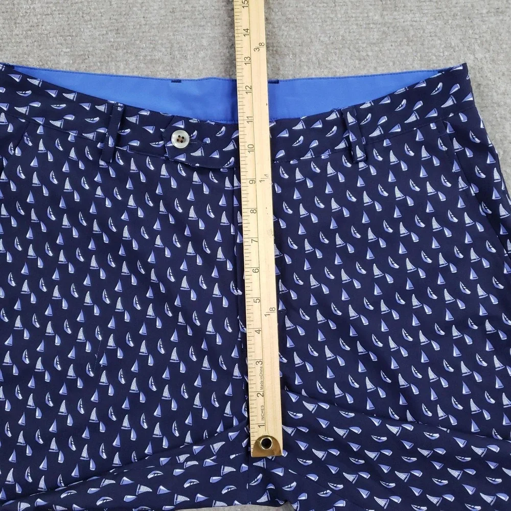 Fairway & Greene Shorts Mens 32 Blue Bermuda Stretch Pockets Sailboat Golf‎